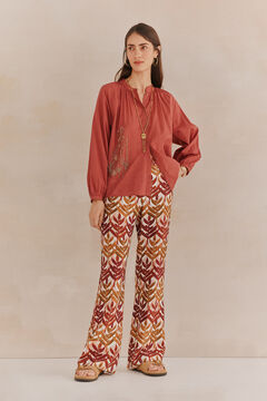Hoss Intropia Lara. Blusa bordada cuentas Marron