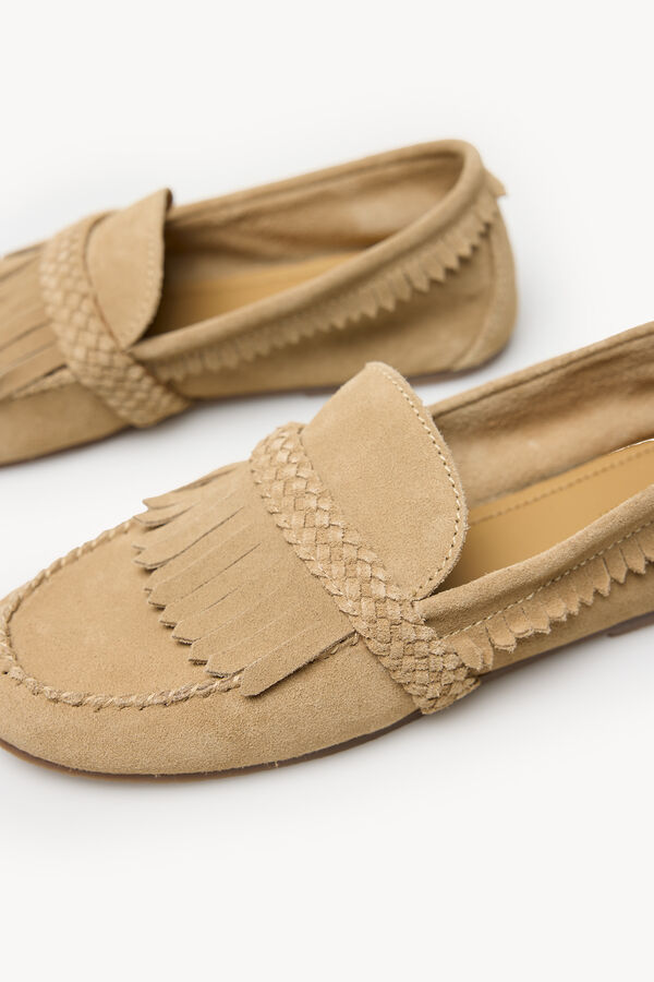 Hoss Intropia Laia. Mocassim franjas croute  Castanho