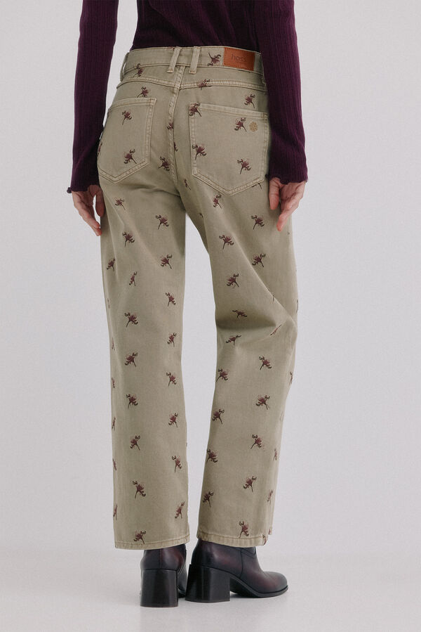 Hoss Intropia Bettina. Calça jeans bordada Castanho