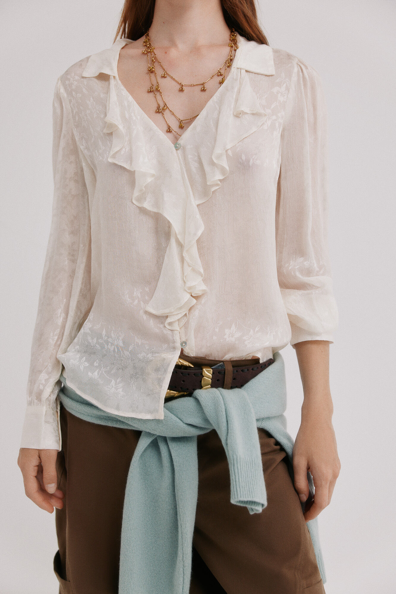 Hoss Intropia Calyx.Blusa fluida com folho