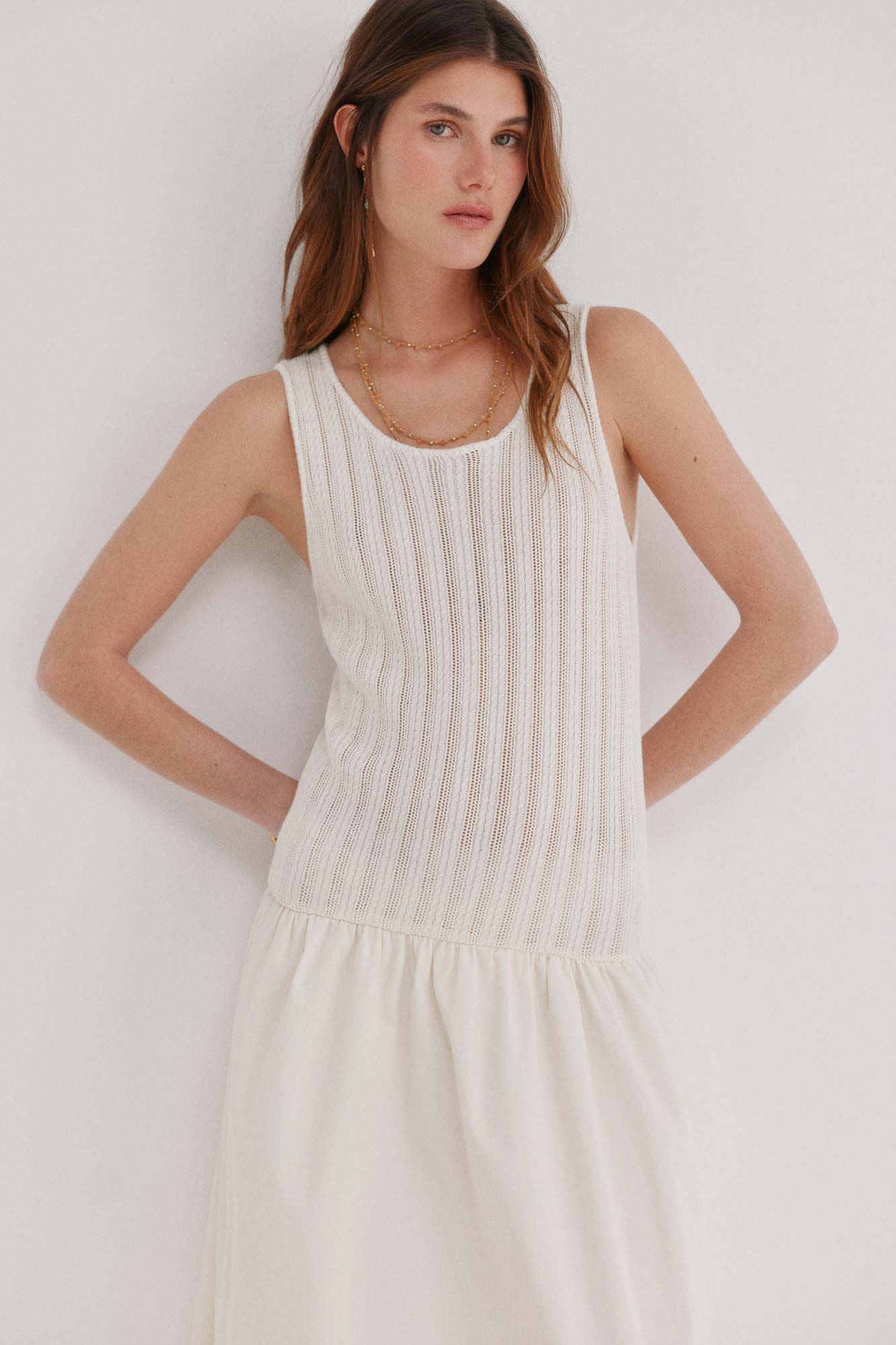 Hoss Intropia Alba. Vestido de malha combinado 