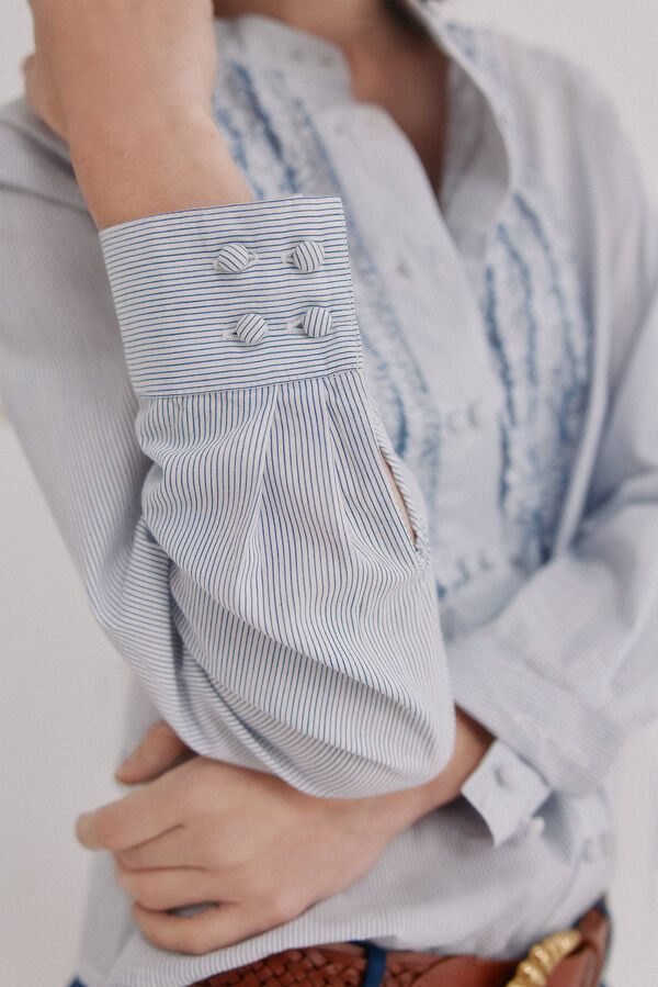 Hoss Intropia Carmen. Blusa manga comprida Azul