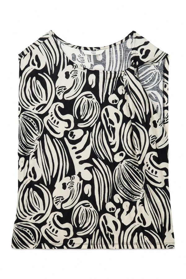 Hoss Intropia Marita. Camiseta estampada Marfil