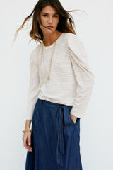 Hoss Intropia Milena. Camiseta riscas Beige