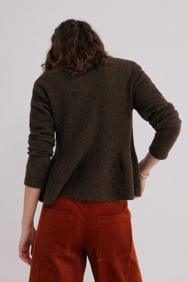 Hoss Intropia Ivana. Casaco de malha com bot&otilde;es Castanho