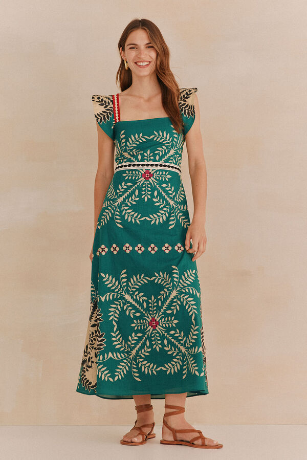 Hoss Intropia Amandine. Vestido estampado Estampado Verde