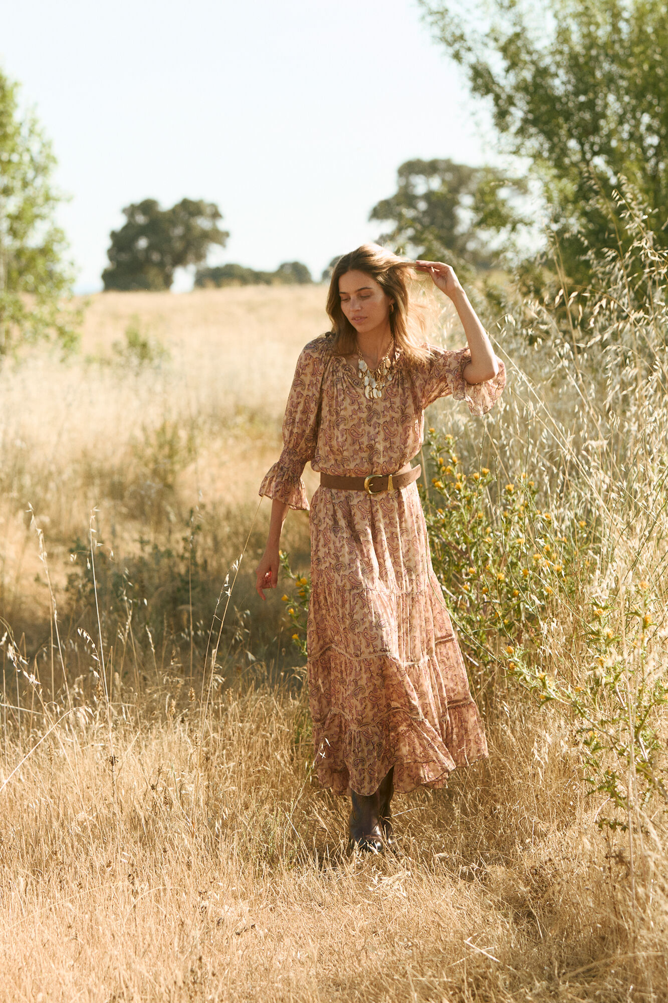 Hoss Intropia Lidia. Vestido com estampado paisley