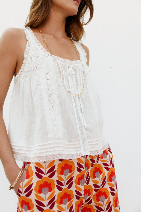 Hoss Intropia Camila. Blusa de lingerie Ecru