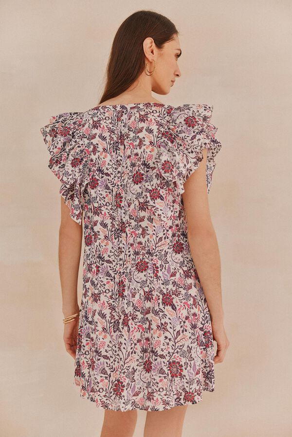 Hoss Intropia Amália. Vestido curto estampado Ecru
