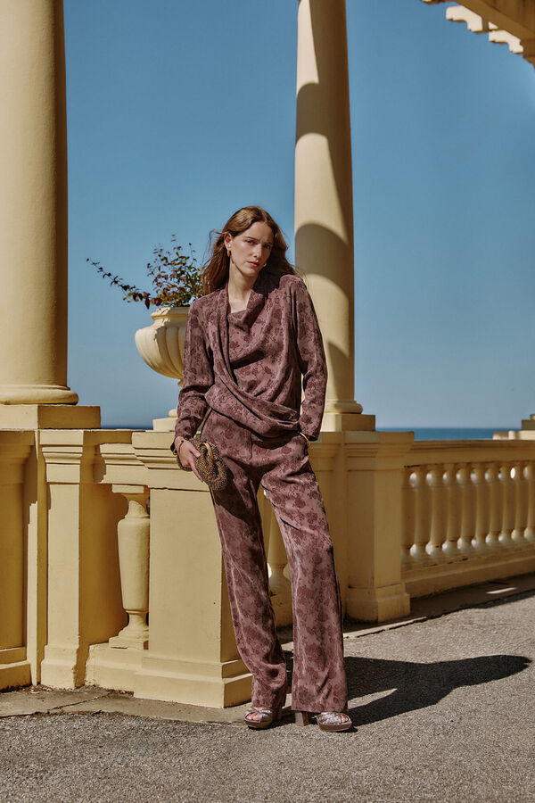 Hoss Intropia Blusa jacquard . Concha Castanho