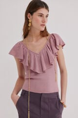 Hoss Intropia Inna. Top con volante Rosa