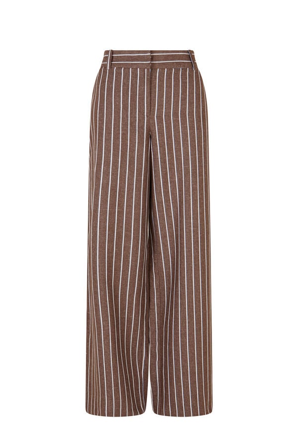 Hoss Intropia P&iacute;a. Cal&ccedil;as &agrave;s riscas Castanho