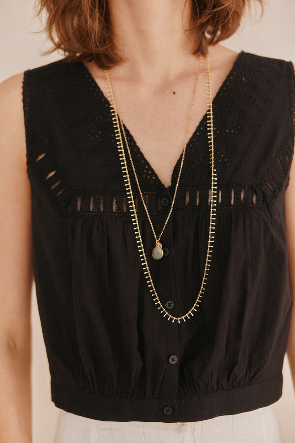 Hoss Intropia Carola. Blusa bordada Negro