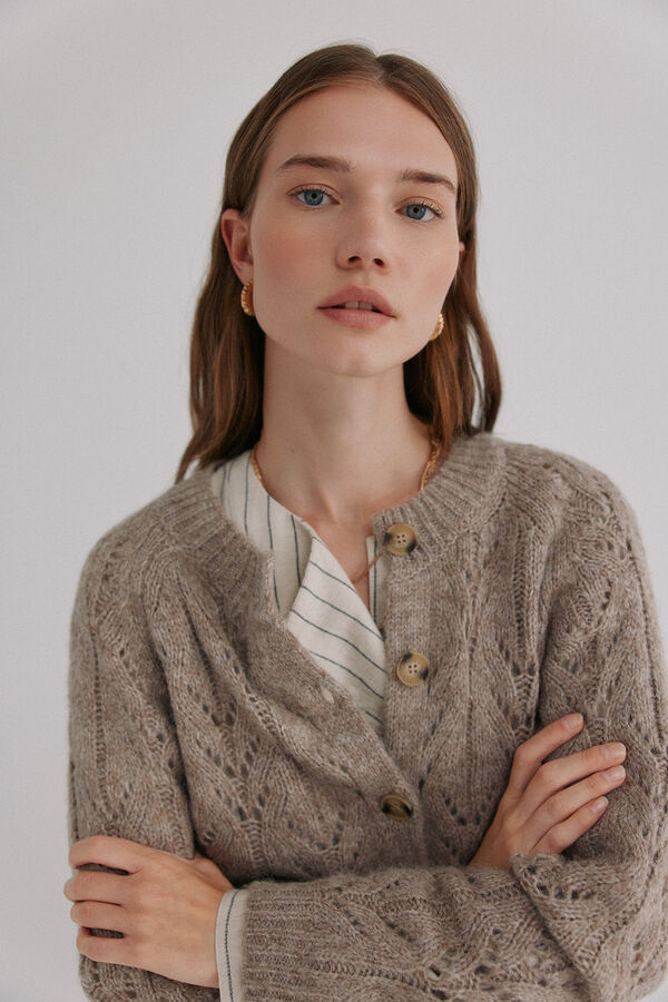 Hoss Intropia Ivette. Casaco de malha vazado Castanho