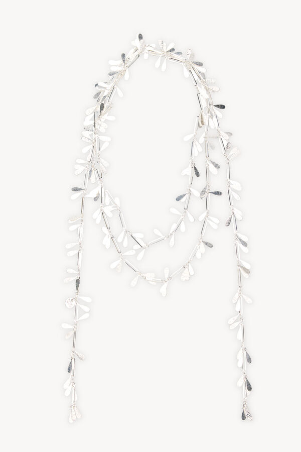 Hoss Intropia Leila. Collar hojas plateadas Gris