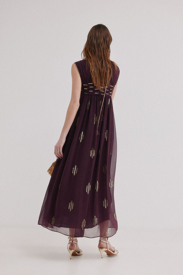 Hoss Intropia Aurora. Vestido bordado Morado