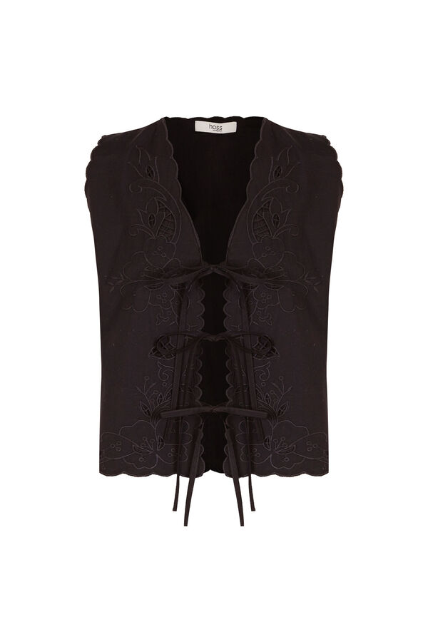 Hoss Intropia Cecilia. Blusa com la&ccedil;ada Preto