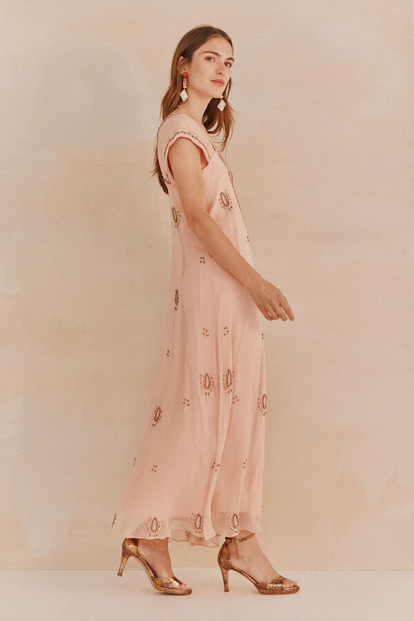 Hoss Intropia Amelia. Vestido bordado Rosa