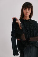 Hoss Intropia Naroa. Bolso de crochet de terciopelo Negro