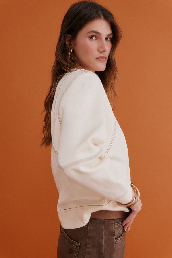 Hoss Intropia Mila. Sudadera bordada Beige