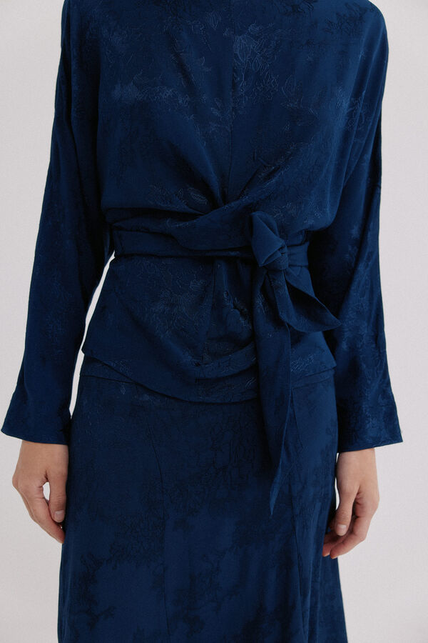 Hoss Intropia Calia. Blusa jacquard Azul