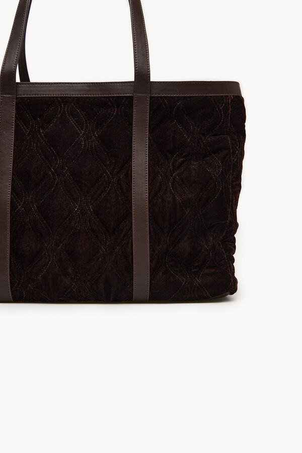 Hoss Intropia Neila. Bolsa de compras de veludo Castanho