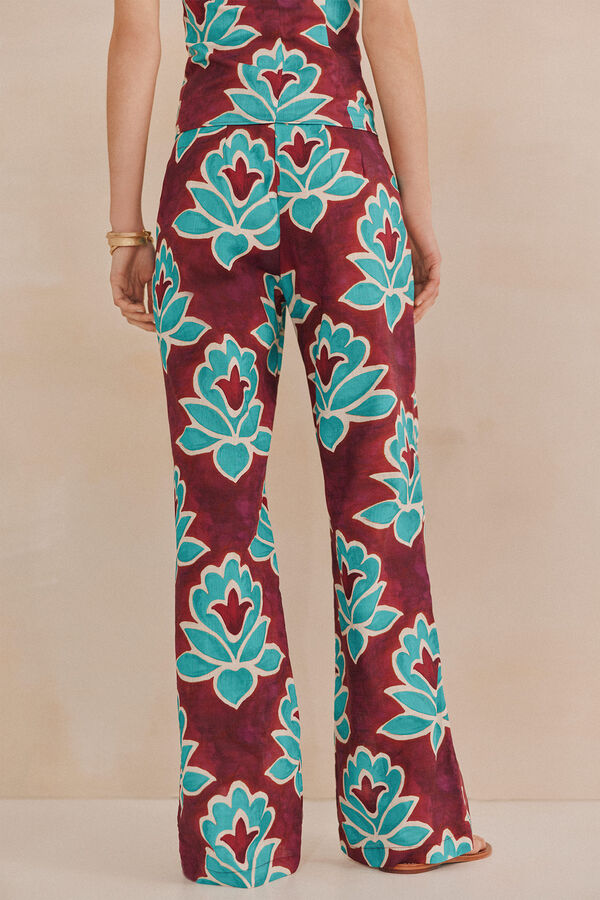 Hoss Intropia Poline. Pantalones estampados Granate