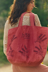 Hoss Intropia Nina. Bolso shopper bordado Rosa