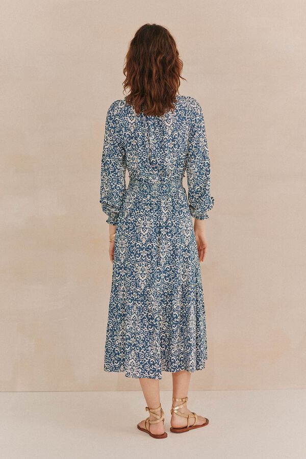 Hoss Intropia Vestido Lía estampado Painel Azul