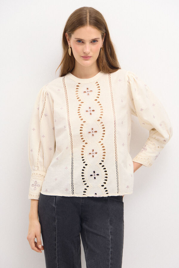 Hoss Intropia Candelaria. Blusa bordados Marfil