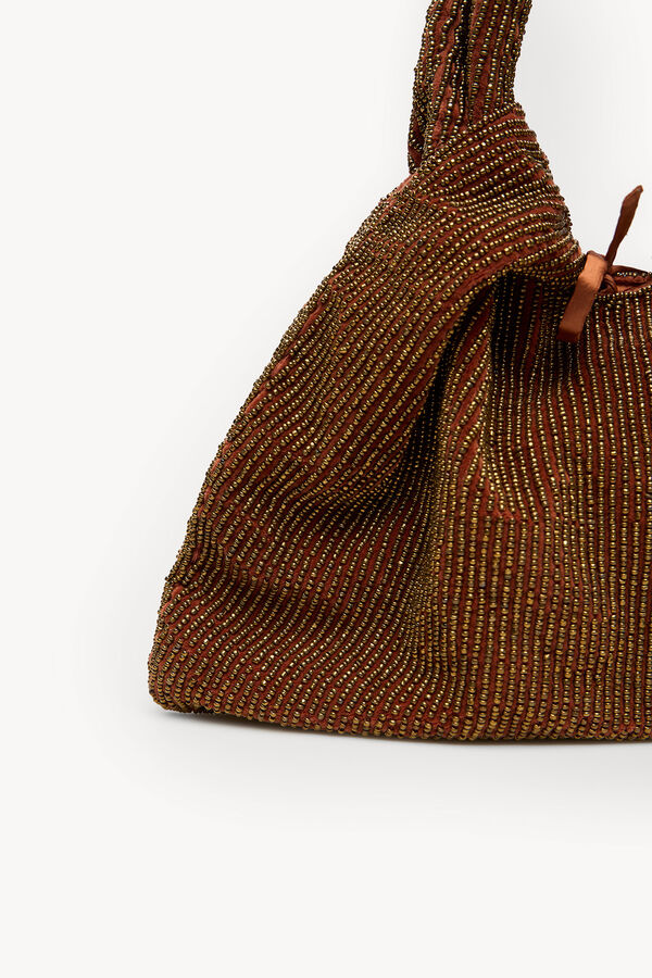 Hoss Intropia Nora. Bolsa de veludo com contas Castanho
