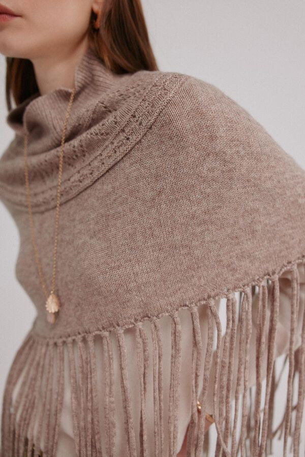 Hoss Intropia Marta. Capa flecos de tricot Blanco