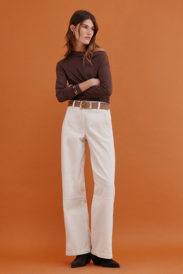 Hoss Intropia Mirta. Camiseta con escote drapeado Marron oscuro