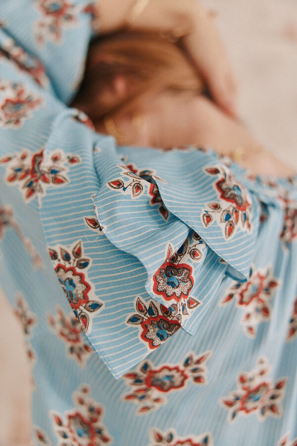 Hoss Intropia Camila. Blusa estampada Estampado Turquesa