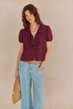 Hoss Intropia Gema Blusa volantes Morado