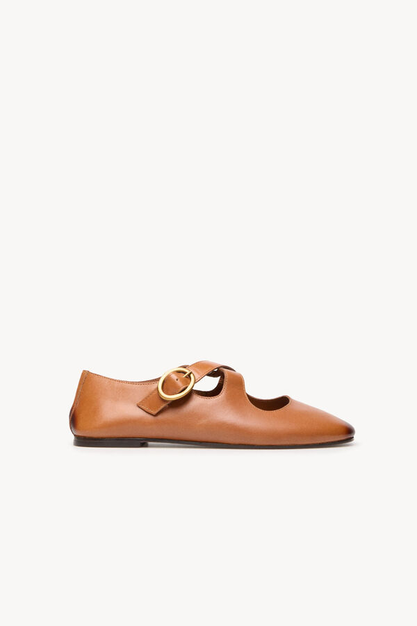 Hoss Intropia Lera. Bailarinas de piel cruzadas Marron oscuro
