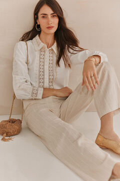 Hoss Intropia Petra. Pantalones pinza Marfil