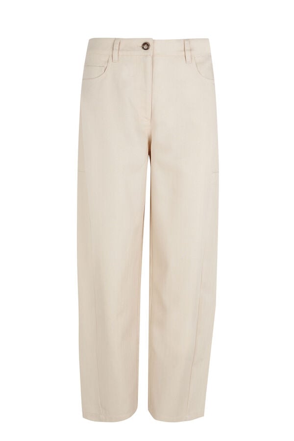 Hoss Intropia Praisa. Pantal&oacute;n de espiga Marfil