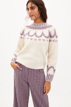 Hoss Intropia Tina. Jersey con grecas Beige