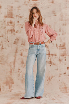 Hoss Intropia Corina. Blusa bordada. Rosa