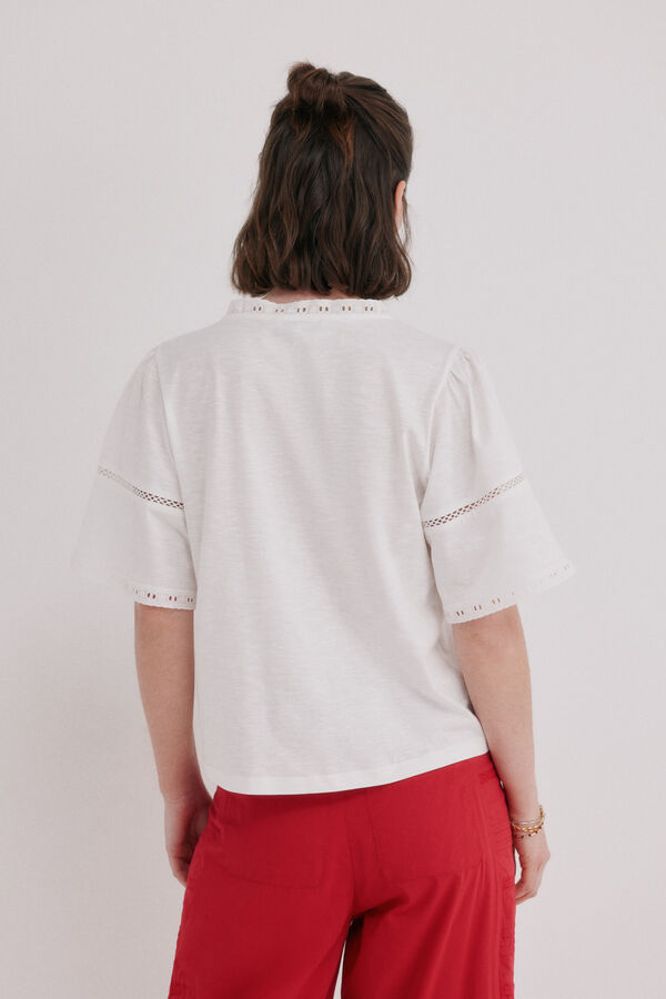 Hoss Intropia Mireia. T-shirt bordados Ecru