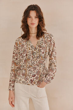 Hoss Intropia Adela. Top estampado Marfil