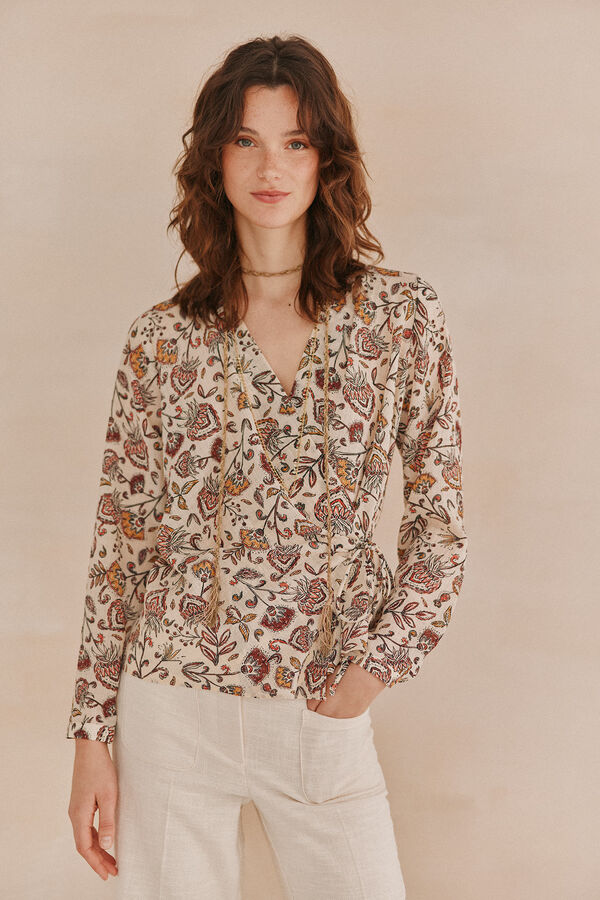 Hoss Intropia Adela. Top estampado Ecru