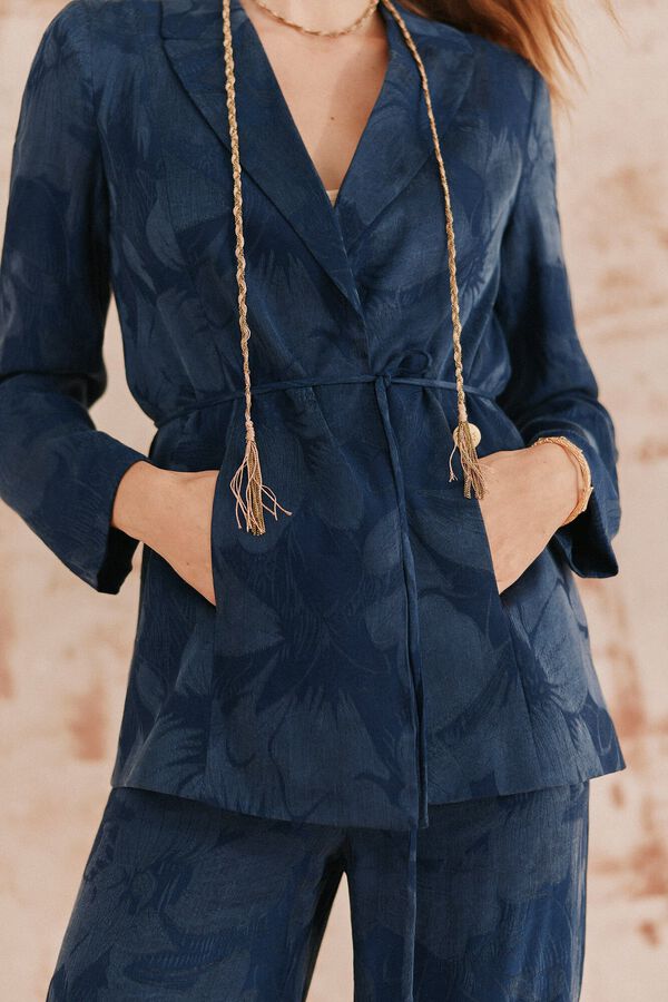 Hoss Intropia Emma. Chaqueta jacquard Azul marino