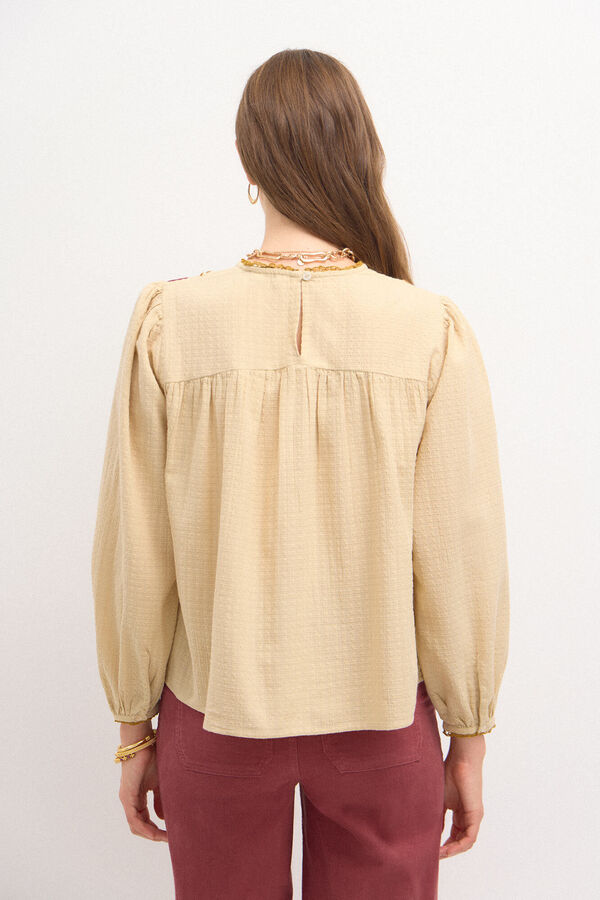 Hoss Intropia Felisa. Blusa bordado Boho. Beige