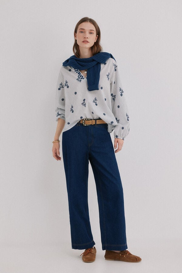 Hoss Intropia Casey. Blusa &agrave;s riscas Azul