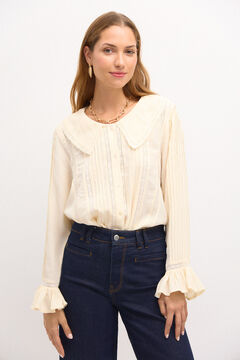 Hoss Intropia Cote. Blusa pliegues Marfil