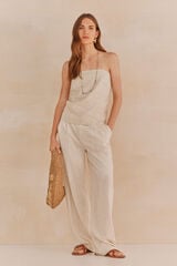 Hoss Intropia Greta. Top com decote caicai Ecru
