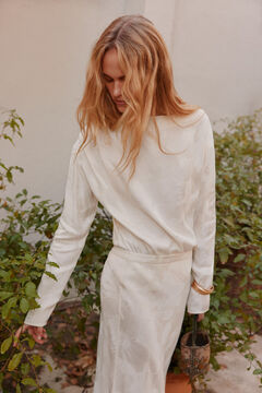 Hoss Intropia Constanza. Blusa jacquard. Marfil