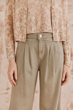Hoss Intropia Pandme. Pantalones tencel Kaki